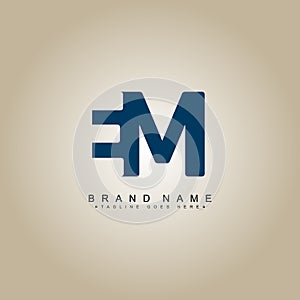 Initial Letter EM Logo - Simple Business Logo