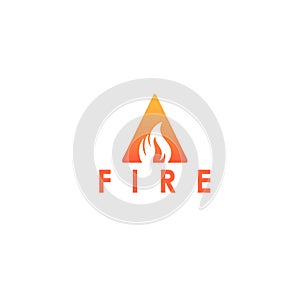 Initial letter A with fire flames logo design