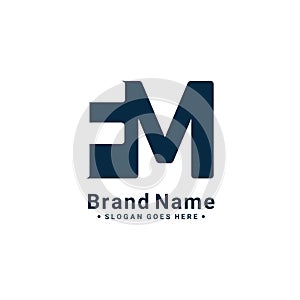 Initial Letter FM Logo - Minimal Vector Logo