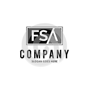 Initial Letter FSA Icon Vector Logo Template Illustration Design