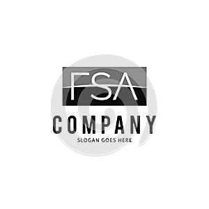 Initial Letter FSA Icon Vector Logo Template Illustration Design