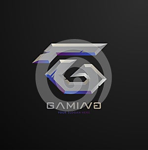 Initial letter G gaming esports style logo template