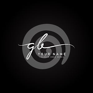 Initial Letter GB Logo - Hand Drawn Signature Style Logo