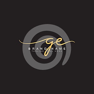 Initial Letter GE Logo - Handwritten Signature Logo