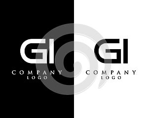 Initial Letter GI, IG Logo Design Template Design vector