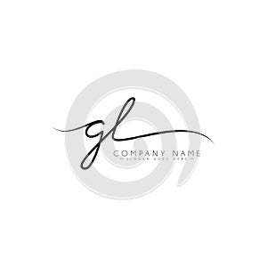 Initial Letter GL Logo - Handwritten Signature Style