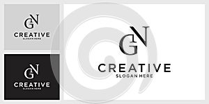 Initial letter GN or NG logo design template