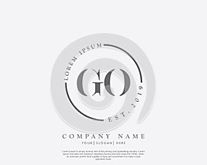 Initial letter GO Beauty handwriting logo vector