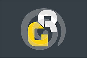 Initial Letter GR Yellow Logo Design
