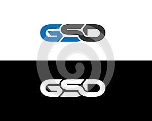 Initial Letter GSD Logo Design