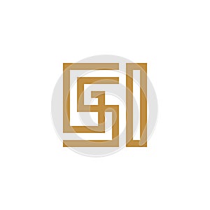Initial letter GSO logo vector