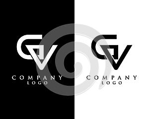 Initial Letter GV, VG Logo Design Template Design vector photo