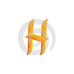 Initial letter h, heat, fire logo Ideas. Inspiration logo design. Template Vector Illustration. Isolated On White Background