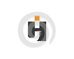 Initial letter H J I negative space anagram logo