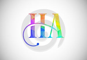 Initial Letter H A Low Poly Logo Design Vector Template. Graphic Alphabet Symbol For Corporate Business Identity