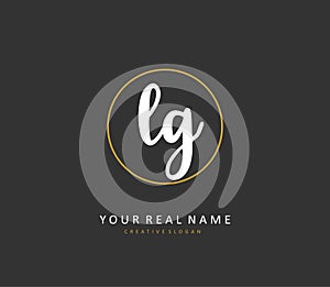 Initial letter handwriting and signature logo. A concept handwriting initial logo with template element