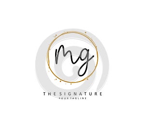 Initial letter handwriting and signature logo. A concept handwriting initial logo with template element
