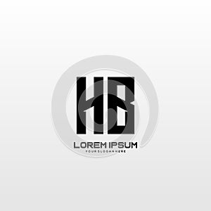 Initial letter HB minimalist art logo vector