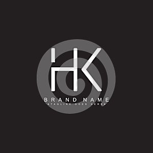 Initial Letter HK Logo - Minimal Vector Logo