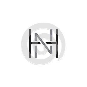 Initial letter HN thin line logo vector