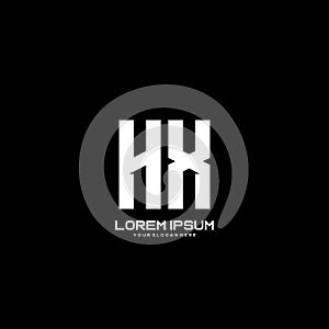 Initial letter HX minimalist art logo vector