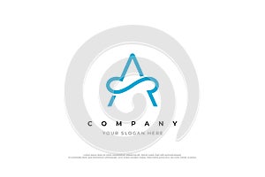 Initial Letter A Infinity Logo Design Vector