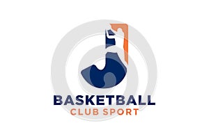 Initial letter J basketball logo icon. basket ball logotype symbol,