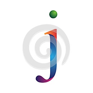 Initial letter j concept logo vector blue orange and purple color