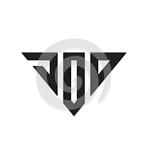 Initial letter JOO logo design,triangle logo vector