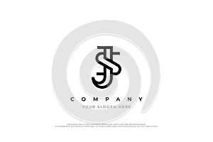 Initial Letter JS or SJ Logo Design photo