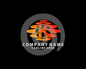 Initial letter K Logo. Moonlight template design
