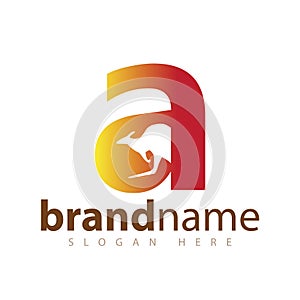 A Initial letter with kangaroo logo icon vector