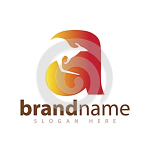 A Initial letter with kangaroo logo icon vector