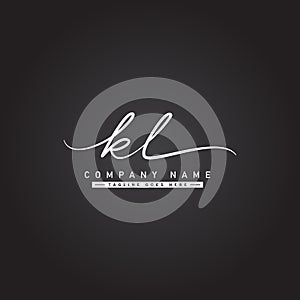 Initial Letter KL Logo - Hand Drawn Signature Logo