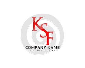 Initial Letter KSF Logo Template Design