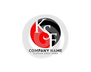 Initial Letter KSF Logo Template Design