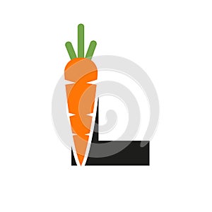 Initial Letter L Carrot Icon Design Vector Template. Carrot Logo Based Alphabet