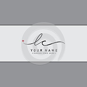 Initial Letter LC Logo - Handwritten Signature Logo