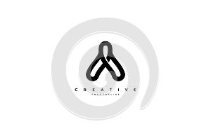 Initial Letter A Linear Outline Logogram