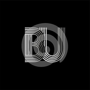 Initial letter logo BU linked white colored, isolated in black background. Vector design template elements for company identity