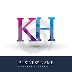 initial letter logo KH colored red and blue, Vector logo design template elements for your business or company identity