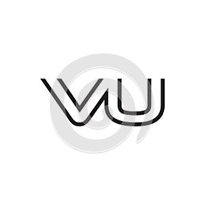 Initial letter VU logo line unique modern photo