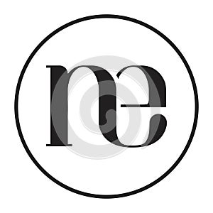 Initial Letter Logo N and E inside a Circle