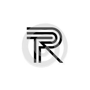 initial letter TPR logo outline stroke unique