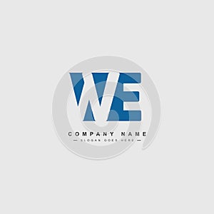 Initial Letter WE Logo - Simple Business Logo for Alphabet W and E