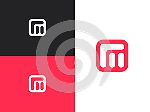 Initial letter M logo design template elements