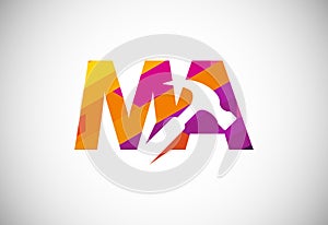 Initial Letter M A Low Poly Logo Design Vector Template. Graphic Alphabet Symbol For Corporate Business Identity
