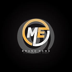 Initial Letter ME Logo, Minimal Alphabet Logo