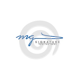 Initial Letter MG Logo - Handwritten Signature Logo