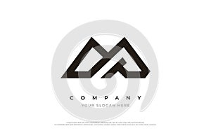 Initial Letter MP Logo Design Vector